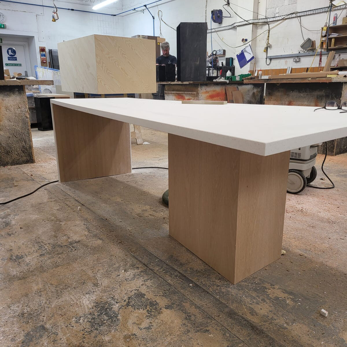 Custom-sized bars and reception desks